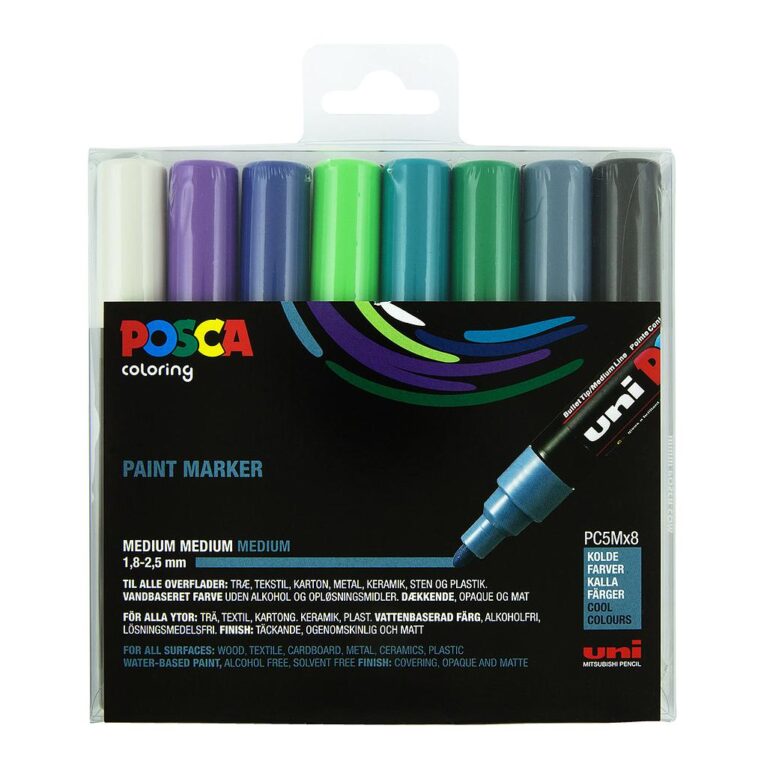 Uni Posca Markers PC 5M 8set Cool Colours nonames