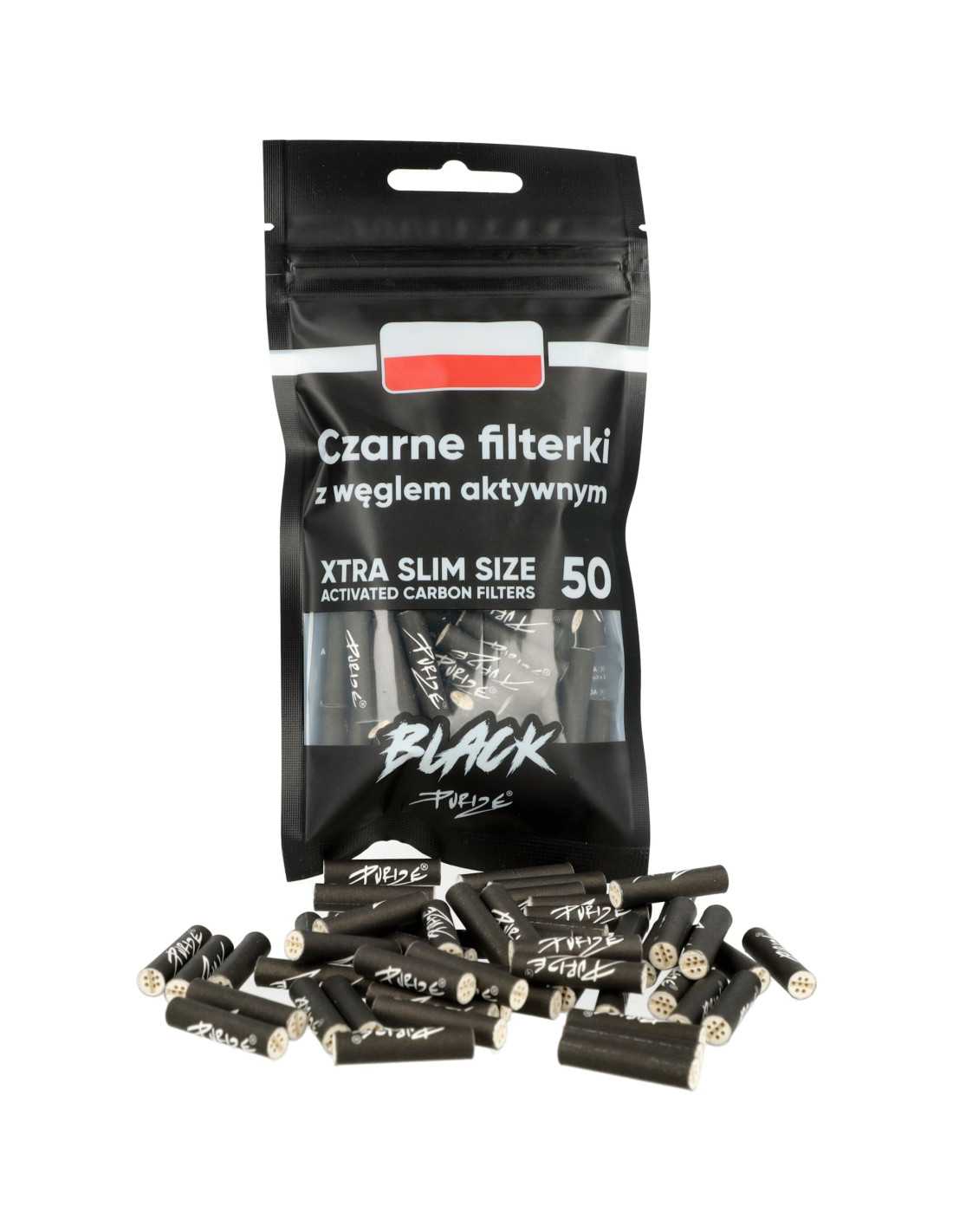 Filterki węglowe Purize BLACK XTRA Slim śr. 6 mm 50 szt.